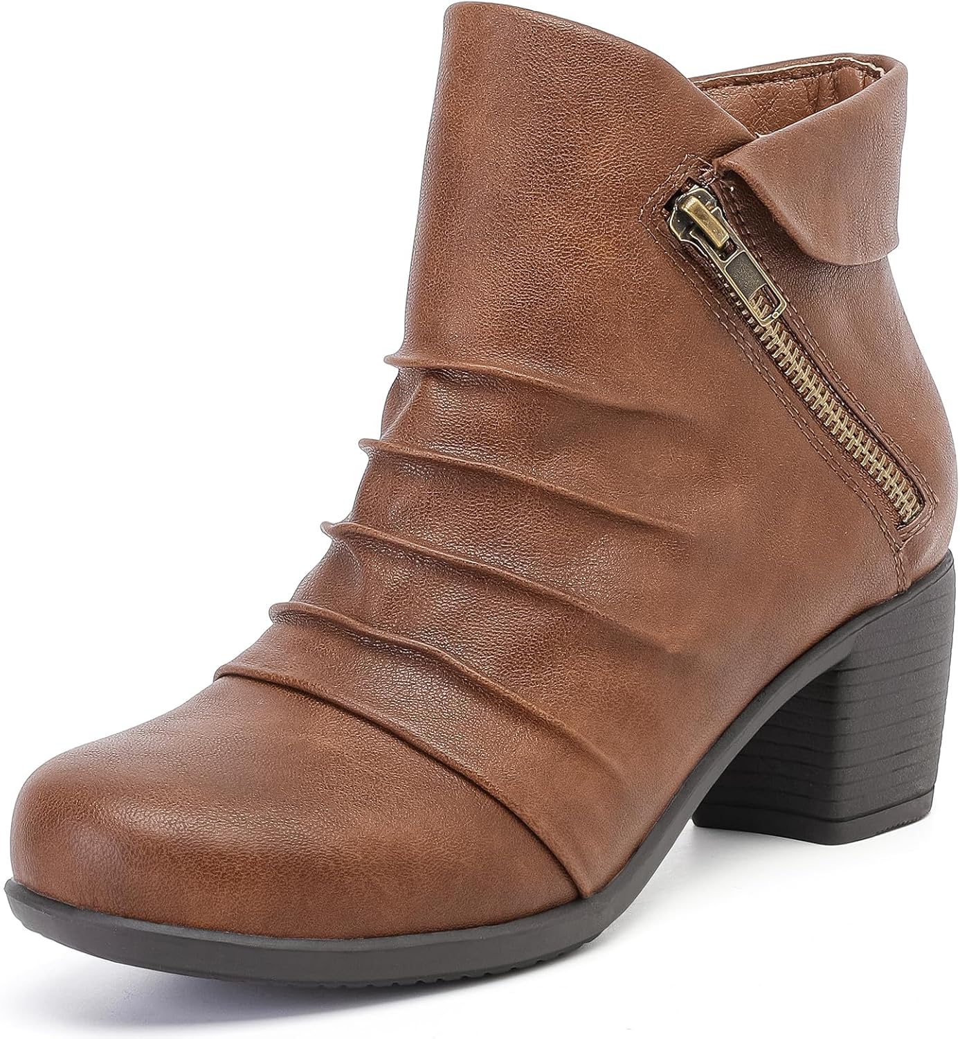Women's Ankle Boots Casual Fashion Chunky Heeled Booties