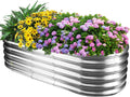 17in Tall Outdoor Raised Garden Bed 5ft x 2ft Oval - Deep Metal