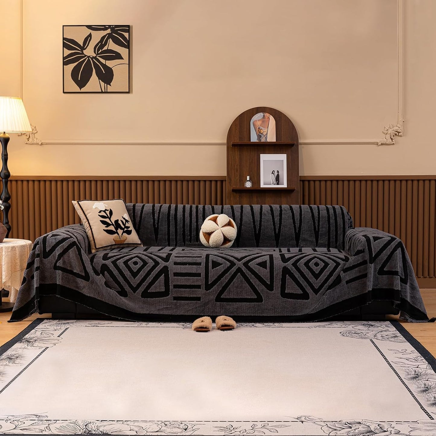 Dark Grey Sofa Cushion Covers for Pets - Soft & Washable