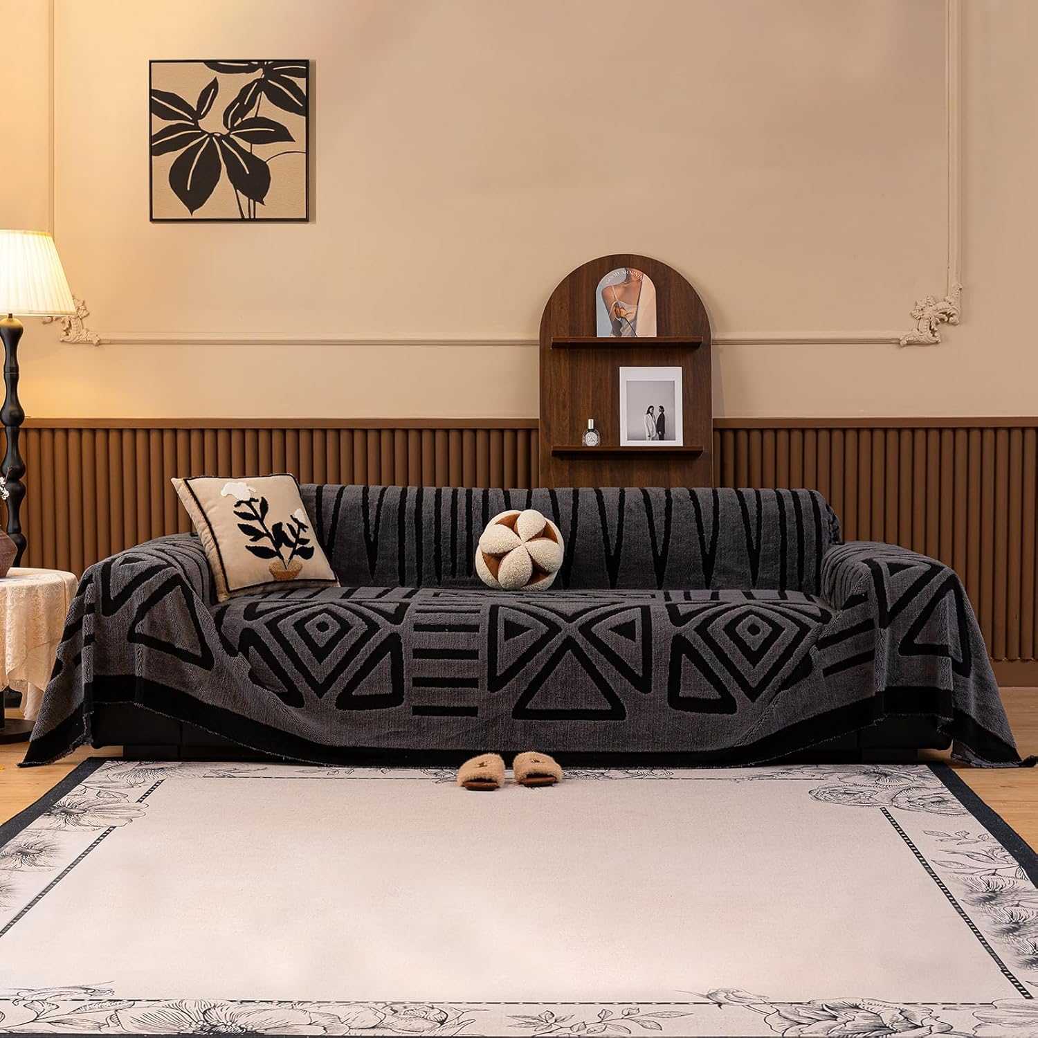Dark Grey Sofa Cushion Covers for Pets - Soft & Washable