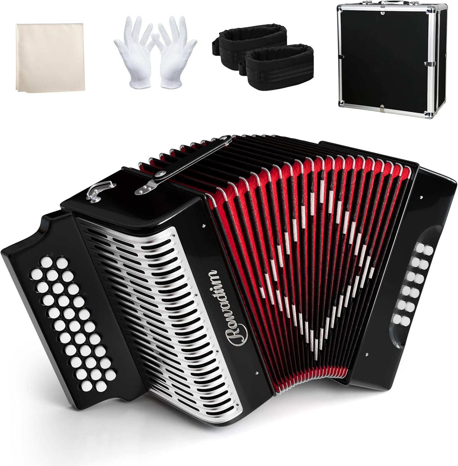31-Key Diatonic Accordion with 12 Bass Buttons for All Levels