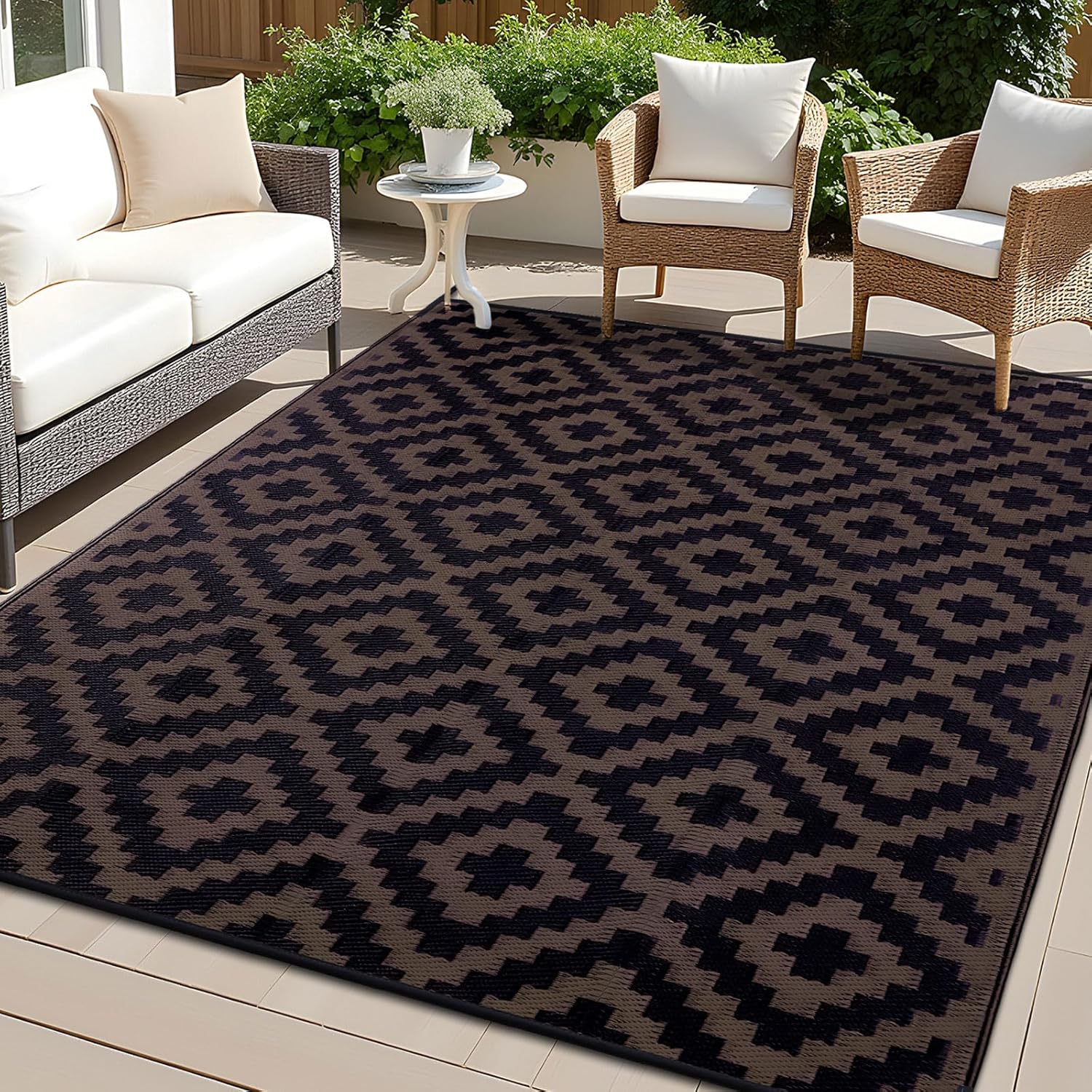 OLANLY Waterproof Outdoor Rug 6x9 ft for Camping & More