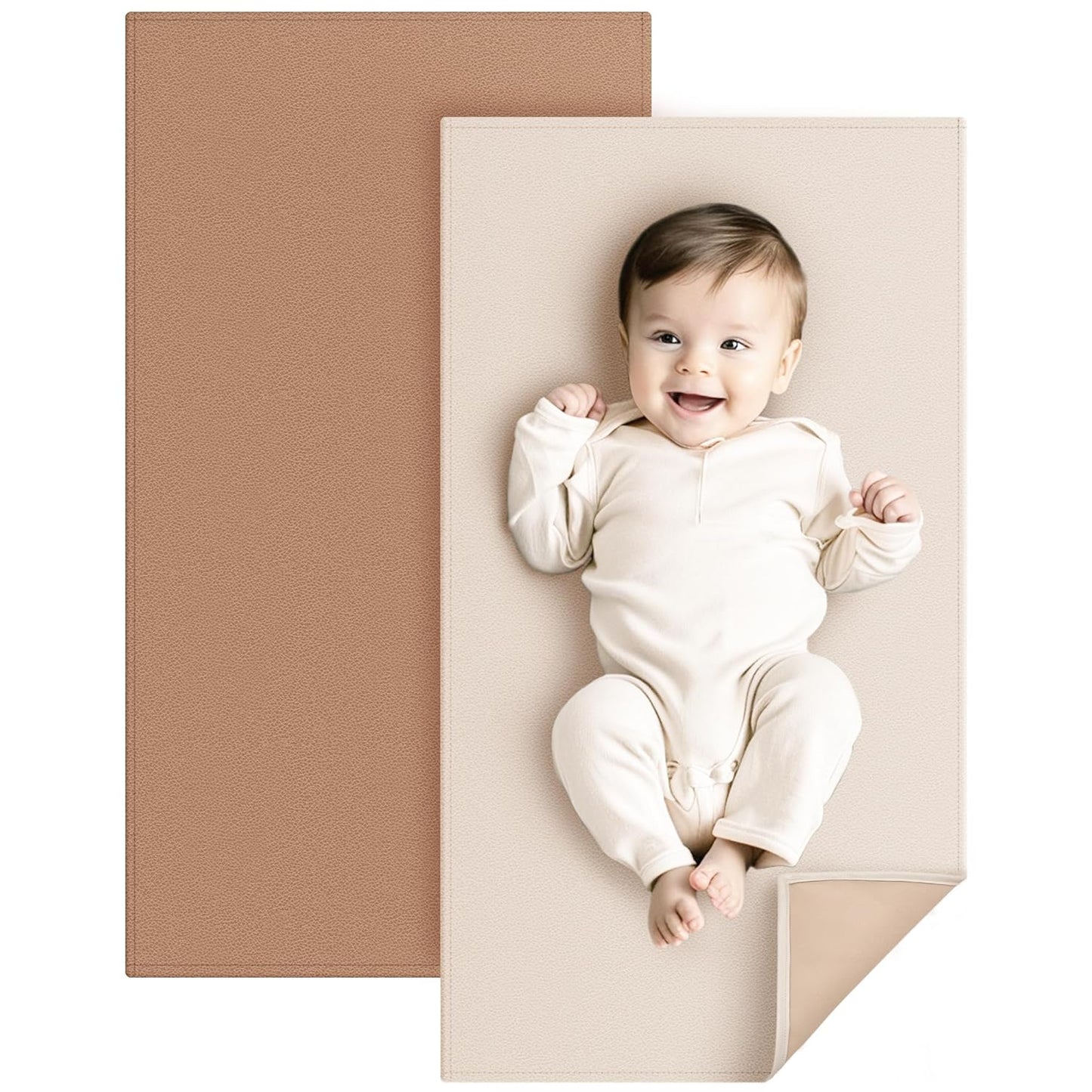 Konssy Faux Leather Changing Mat: Waterproof & Portable