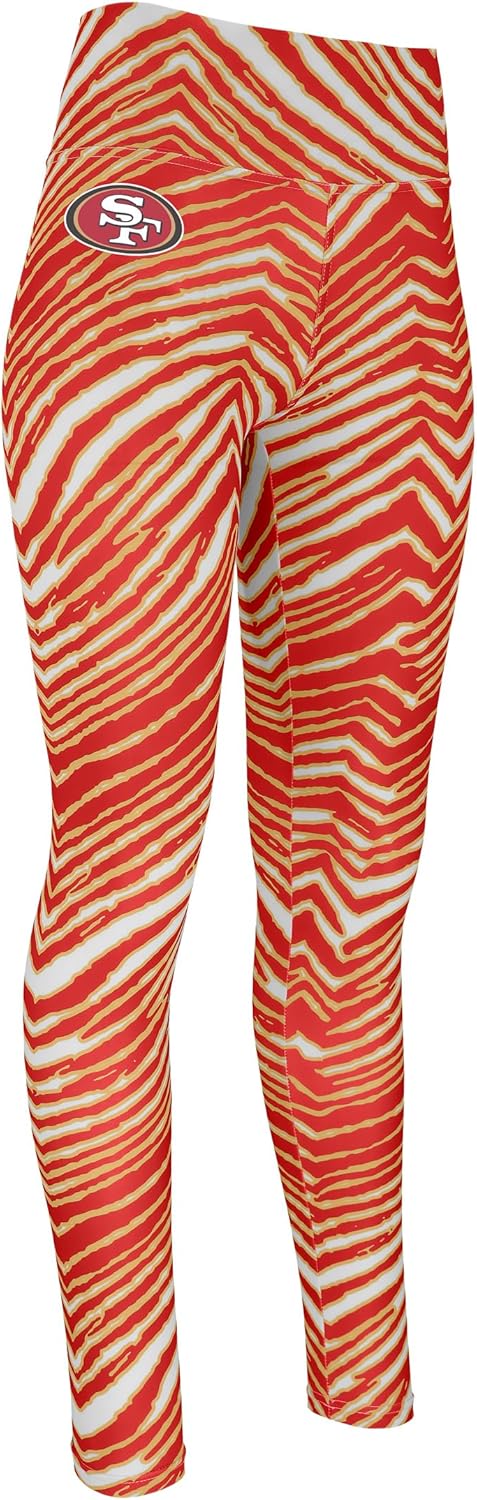 Zubaz NFL Women's Full Length High Waist Leggings with Pockets