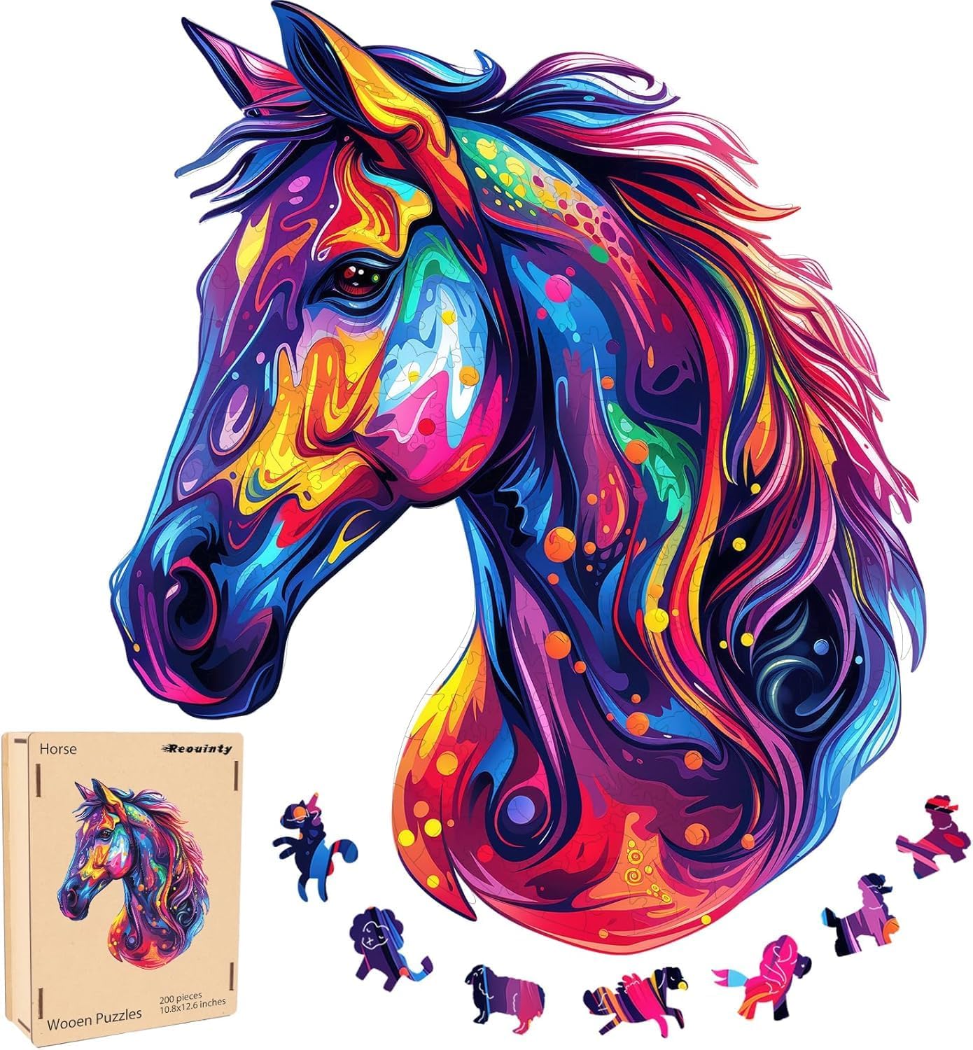 Cool Horse Liberty Wooden Jigsaw Puzzles for Adults 500 Pieces