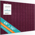 Large Cork Board Felt Wall Tiles 48 in x 36 in - 12 Pack Desert Rose