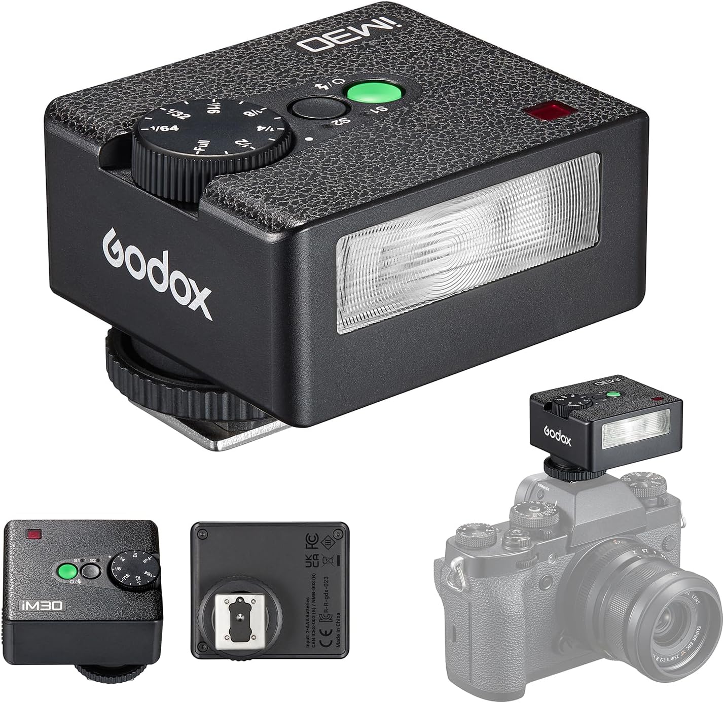 Godox iM30 Mini On-Camera Flash GN15 for Canon Nikon Sony