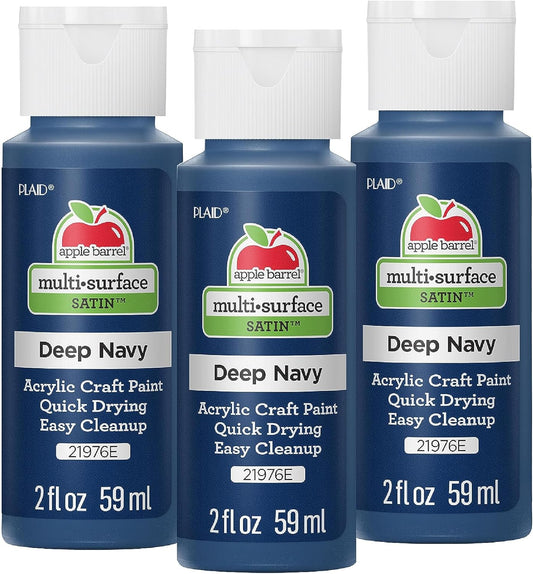 Deep Navy Apple Barrel Acrylic Paint Trio - 2oz Each