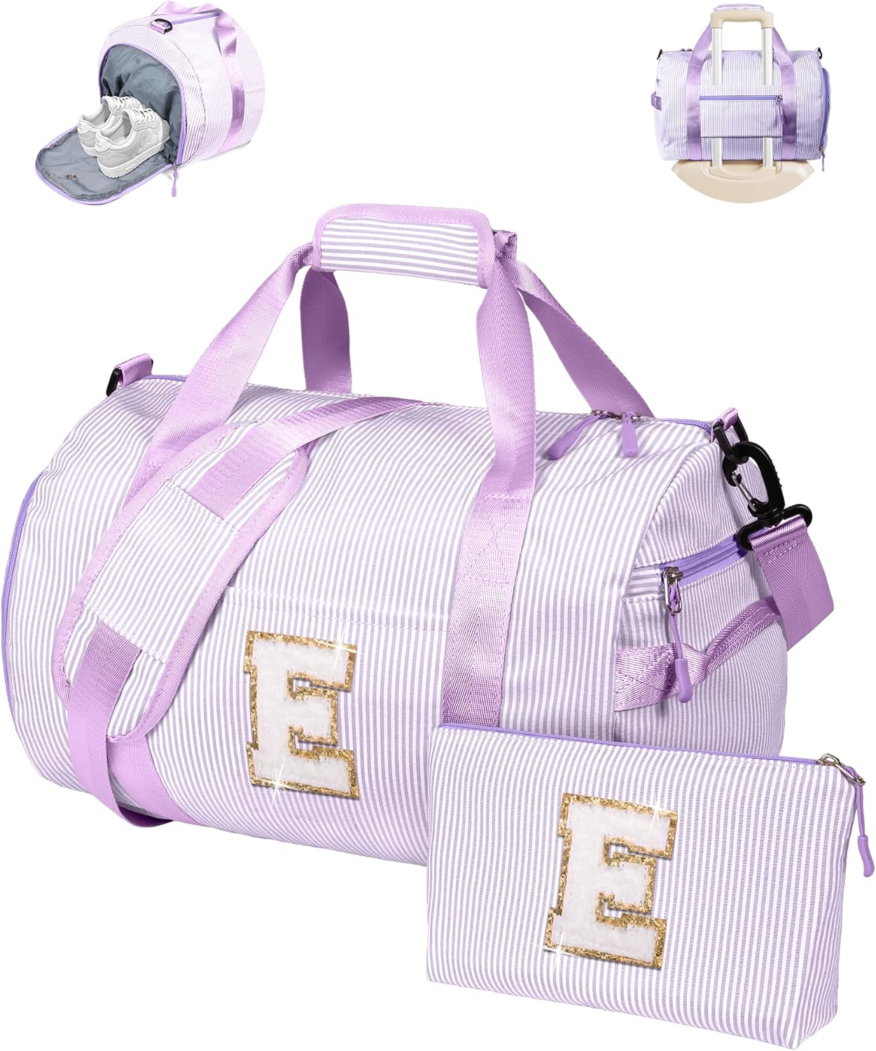 Personalized Gym Bag for Girls with Shoe Compartment and Pouch