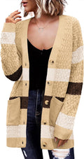 Zeagoo Womens Long Sleeve Chunky Cable Knit Cardigan - Cozy