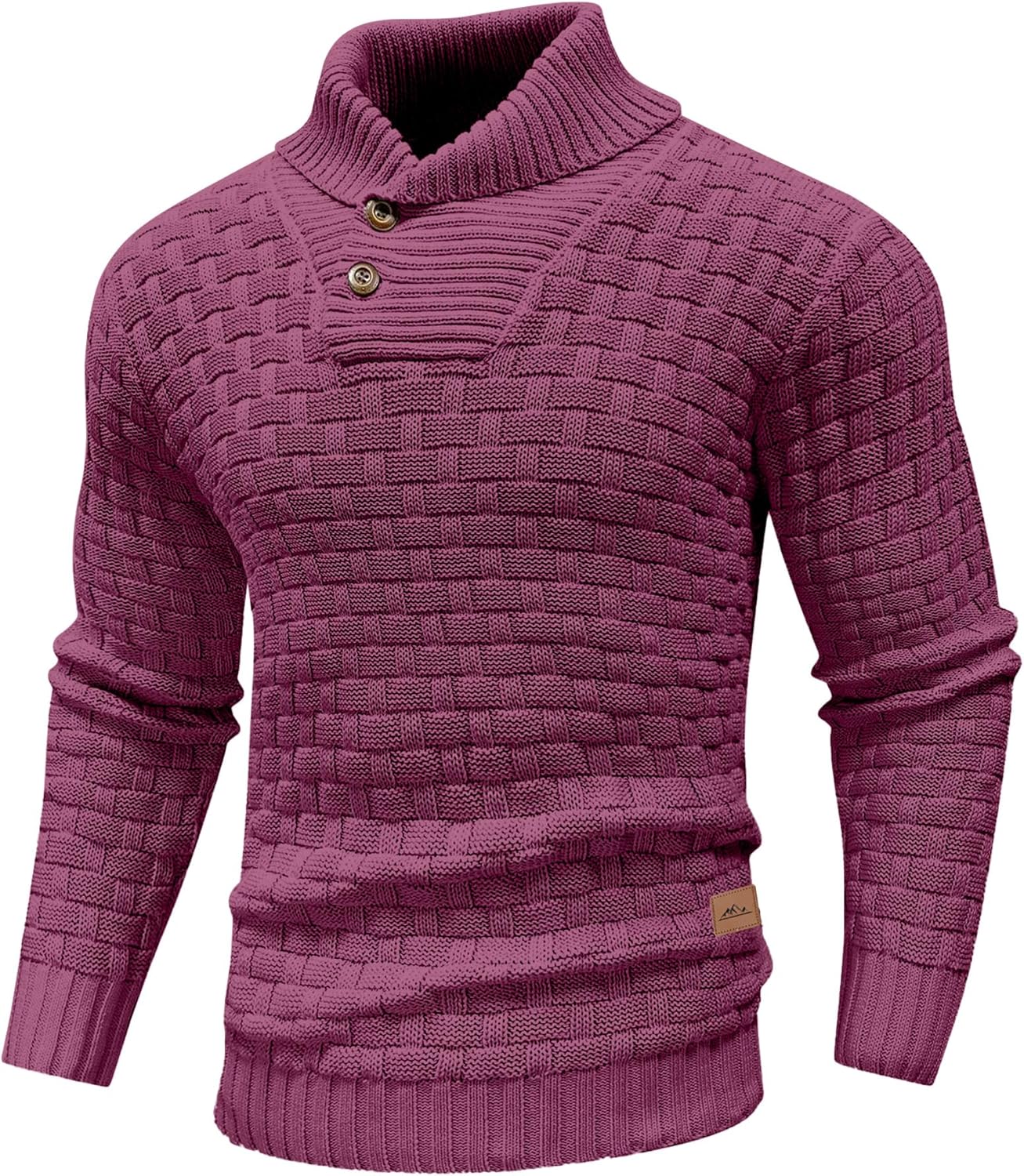 Mens Casual Pullover Turtleneck Cable Knit Sweater for Fall