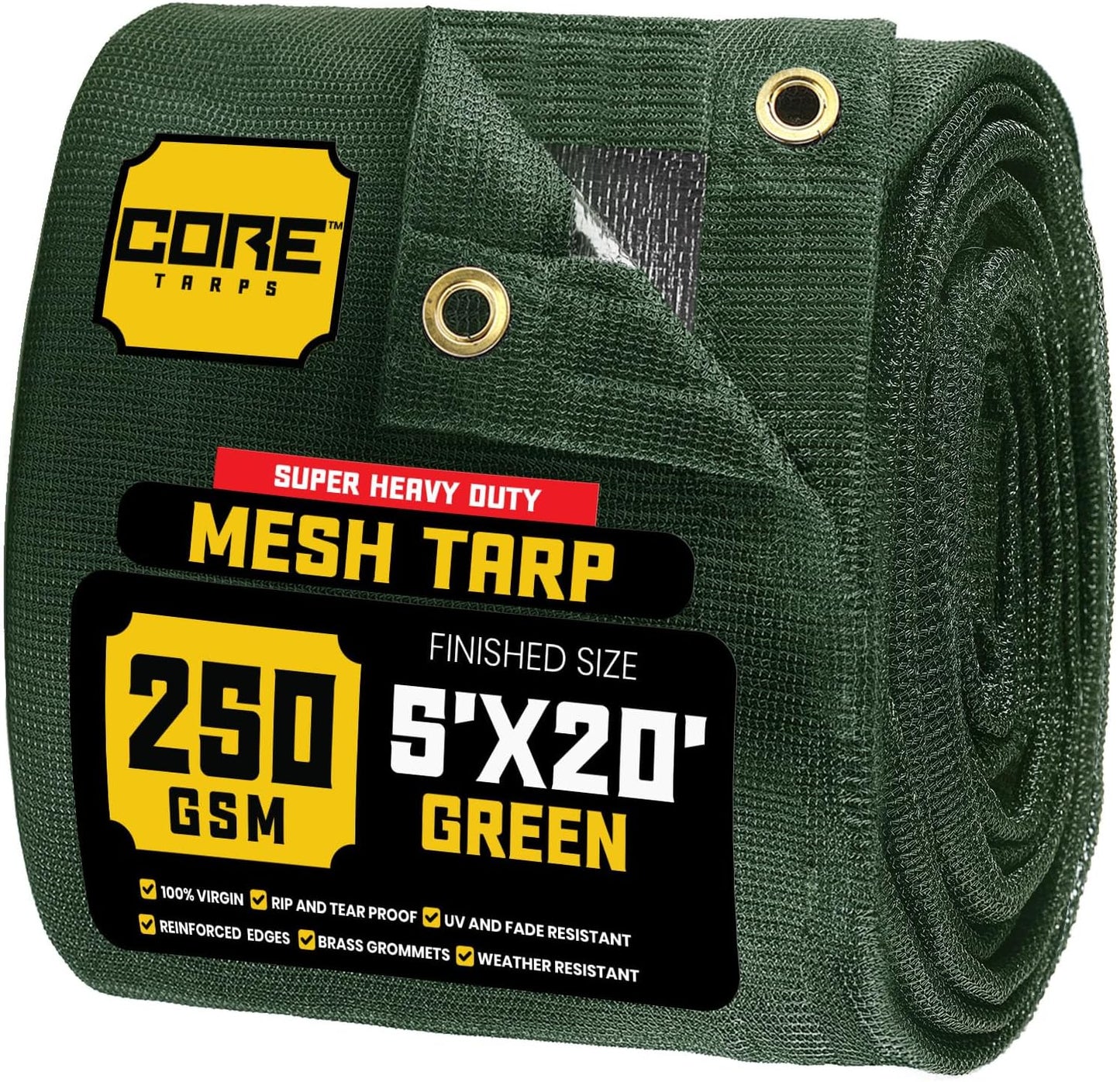 Core Tarps 60% Green Shade Cloth - Heavy Duty Mesh Tarp