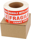 SJPACK Fragile Handle with Care Labels 3in x 5in - High Visibility