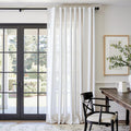 jinchan Linen Blend Curtain 96 in Length 1 Panel - Soft Semi Sheer