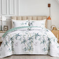 Botanical Quilt Set 3 Piece Full/Queen - Lightweight Green Leaves
