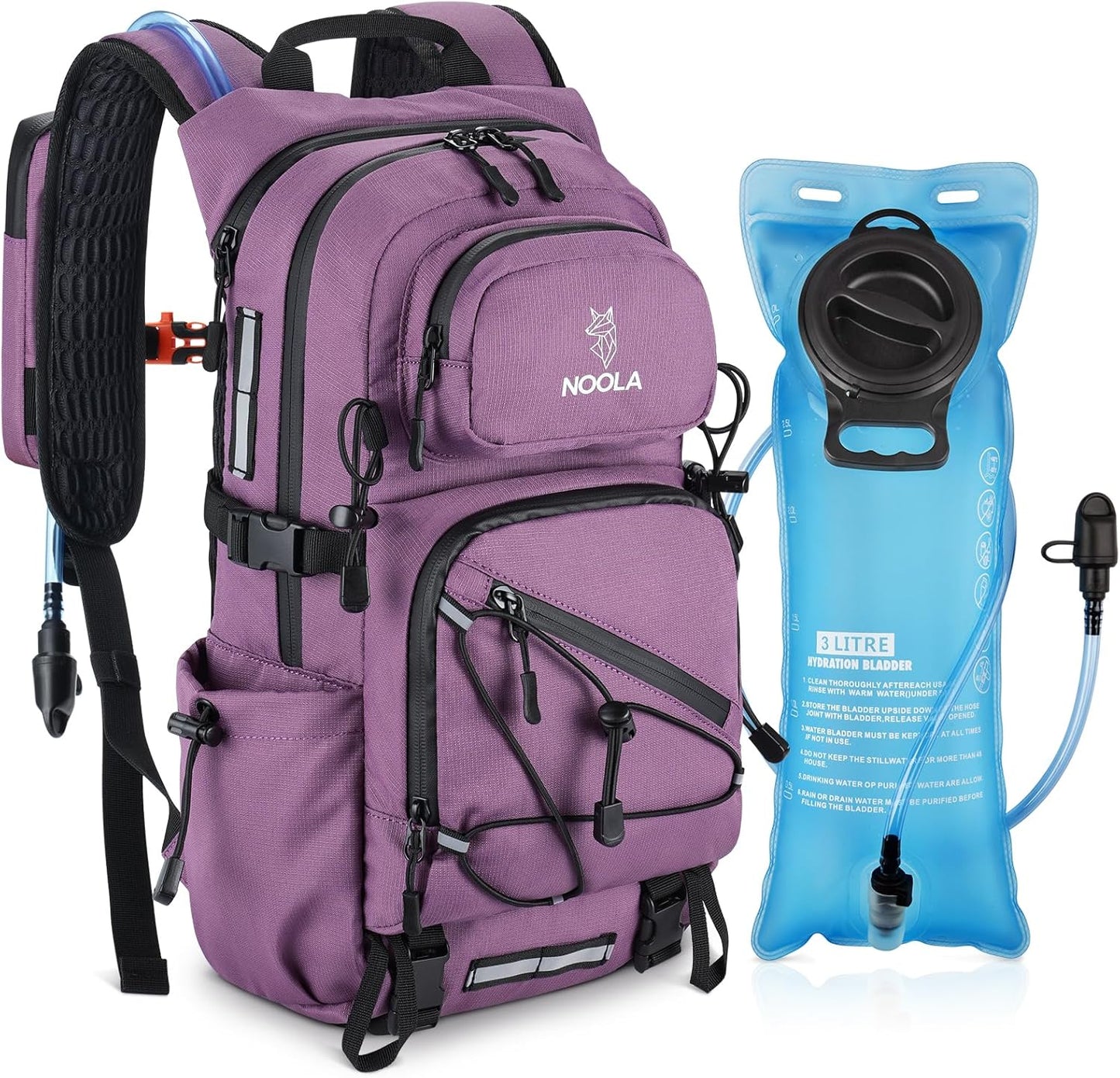 NOOLA Hydration Backpack with 3L Bladder for Hiking and Biking