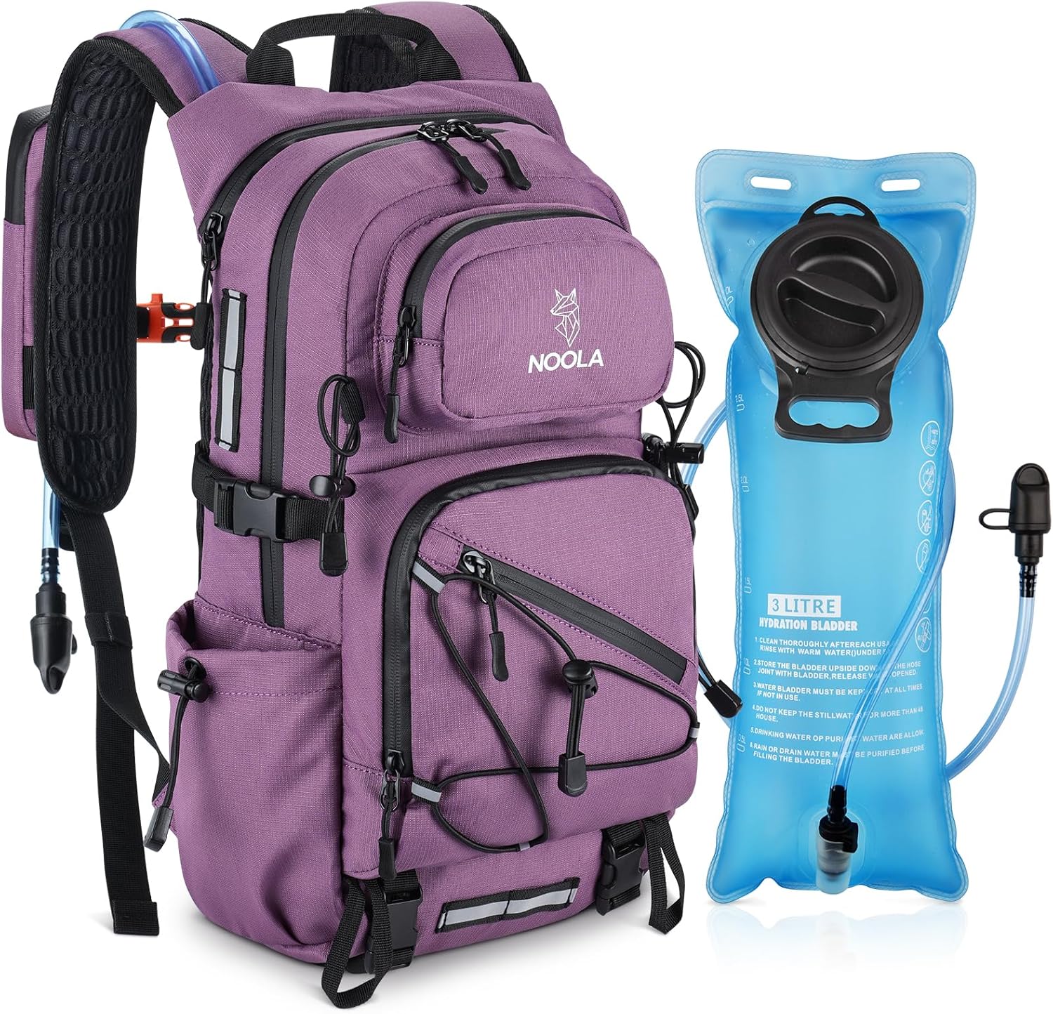 NOOLA Hydration Backpack with 3L Bladder for Hiking and Biking