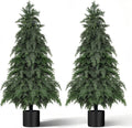 4FT Artificial Topiary Tree with Pot, 2 Pack - Realistic Evergreen