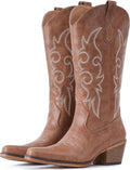 IUV Cowboy Boots For Women Mid Calf Snip Toe Boot (Style 4SPL)