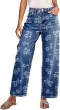 Women's Flamingals High-Rise Straight Leg Pants with Floral Design