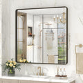 36x36 in Bronze Framed Bathroom Mirror - Modern Brushed Metal