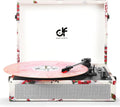 Floral Bluetooth Record Player with Built-in Speakers - Nostalgic Gift