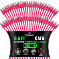 Cat 6 Ethernet Cable 0.6 ft (50-Pack) - High-Speed Patch Cords