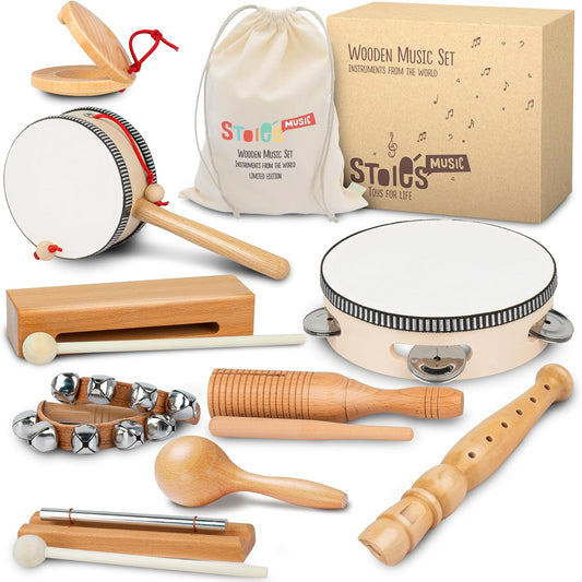 Stoie's Wooden Toddler Musical Instruments Set for Kids Fun