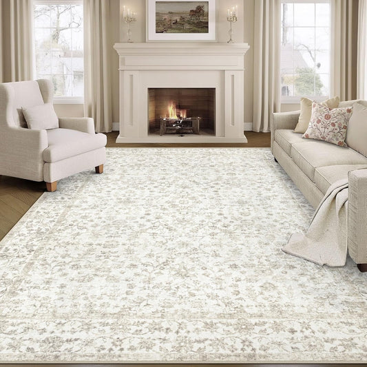 Vintage Boho Floral Area Rugs 8x10 for Living Room Comfort