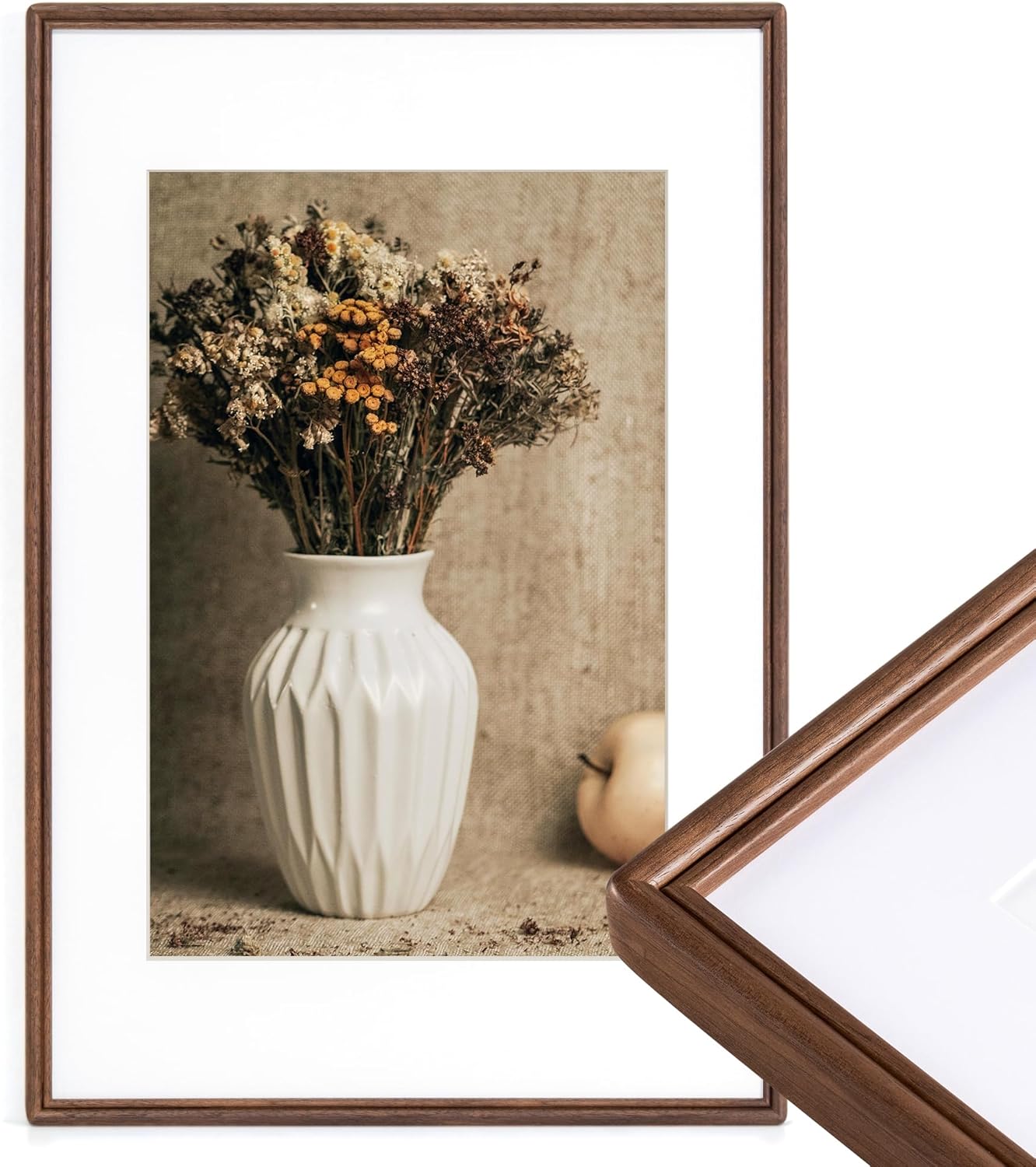16x24 Natural Solid Walnut Wood Picture Frame for Art Display