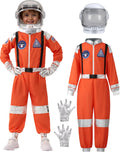 Orange Kids Astronaut Costume Jumpsuit - Halloween Pilot Outfit