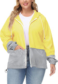 Plus Size Raincoat Women Waterproof Hooded Windbreaker - Packable
