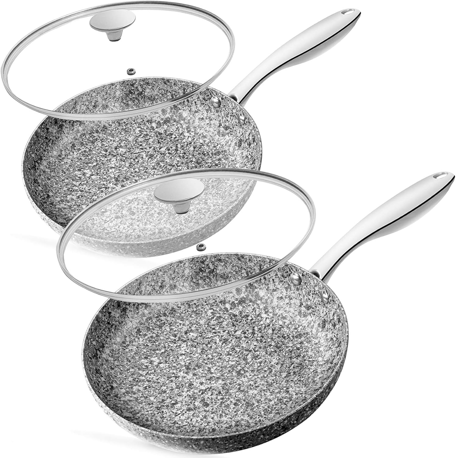 MICHELANGELO Frying Pan Set - Nonstick Granite Skillet Duo