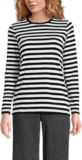 Relaxed Supima Cotton Long Sleeve Crew Neck T-Shirt - Soft, Durable no