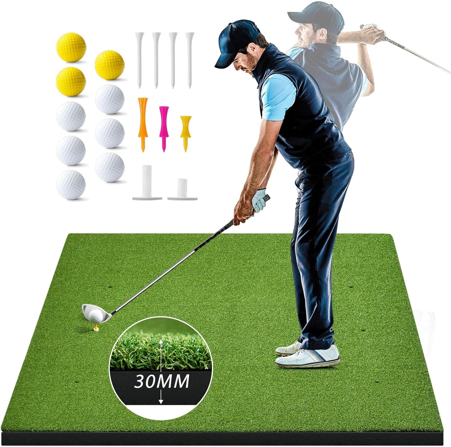 ADDplus 5x4ft Thick Golf Mat - Improve Swing Skill!