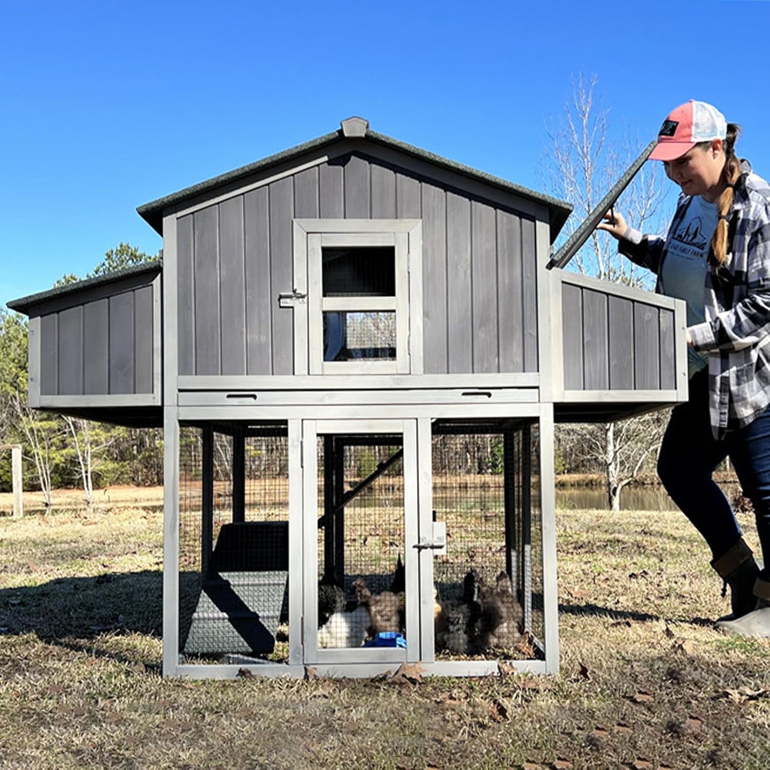 Spacious & Foldable Chicken Coop for 4-6 Chickens | GUTINNEEN