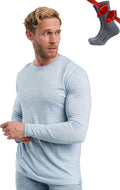 Merino Wool Base Layer Mens Long Sleeve - Warm, Soft Thermal Men's