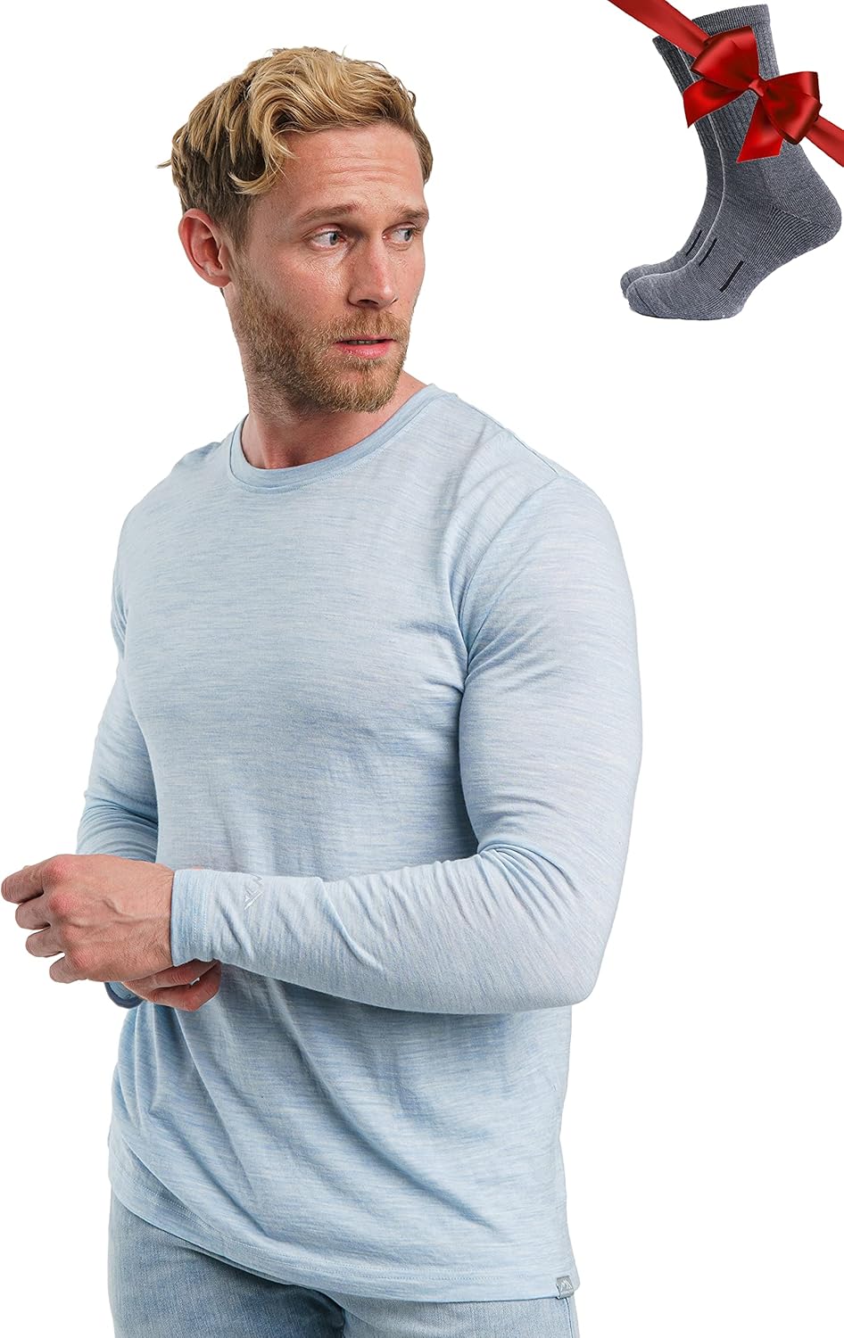 Merino Wool Base Layer - Mens Thermal Shirts & Socks Set