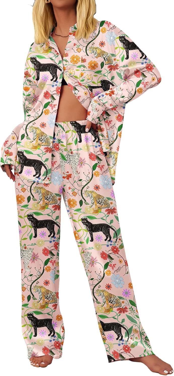 Ekouaer Womens Satin Silky Pajama Set for Ultimate Comfort