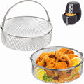 Elsjoy 8 in Air Fryer Basket 2 Pack - Stainless Steel Mesh Replacement