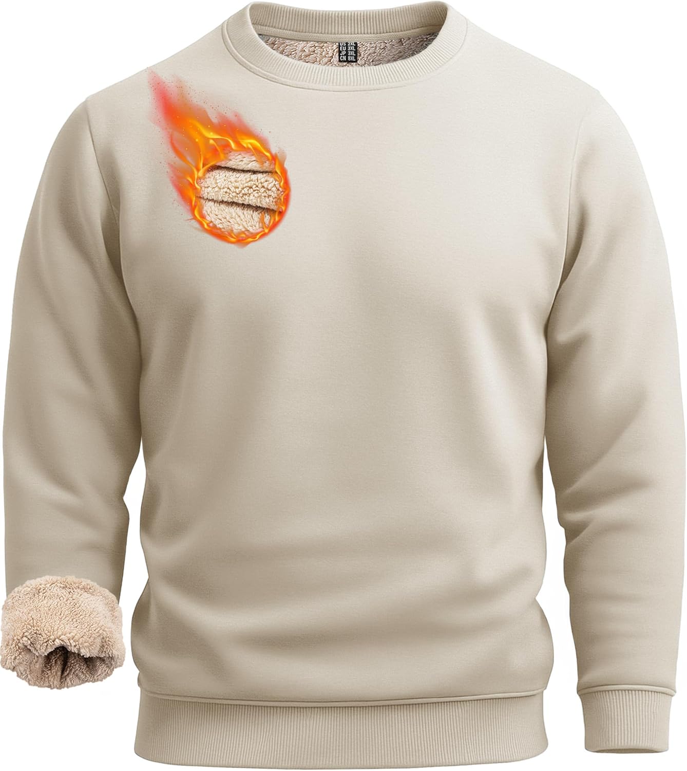 Boladeci Men's Full Sherpa Lined Crewneck Sweatshirts Review