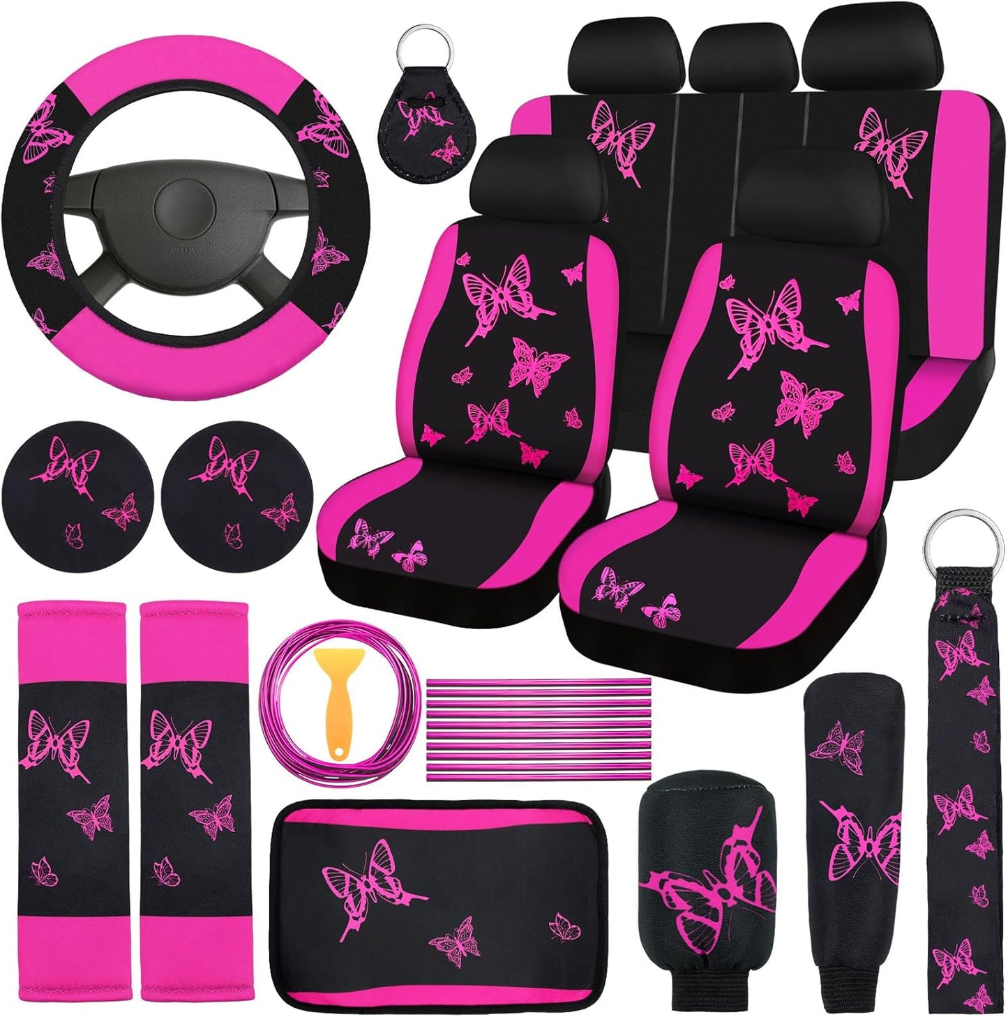 BBTO Butterfly Car Seat Full Set for Women - Stylish Accessories