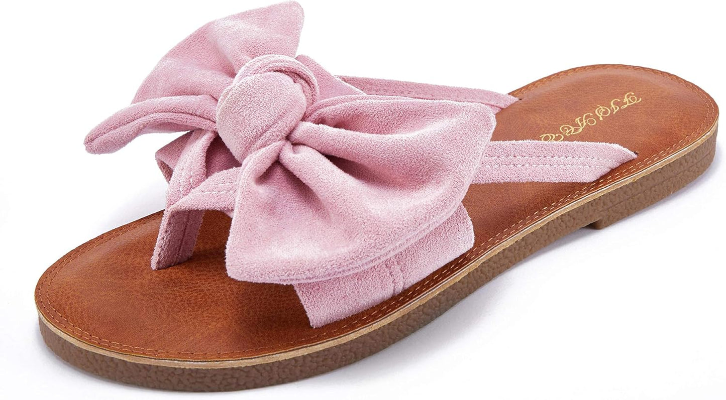 FISACE Womens Slip On Flip Flops for Summer Gladiator Style