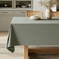 Olive Green Linen Cotton Tablecloth 60x120 in - Spill Resistant Table