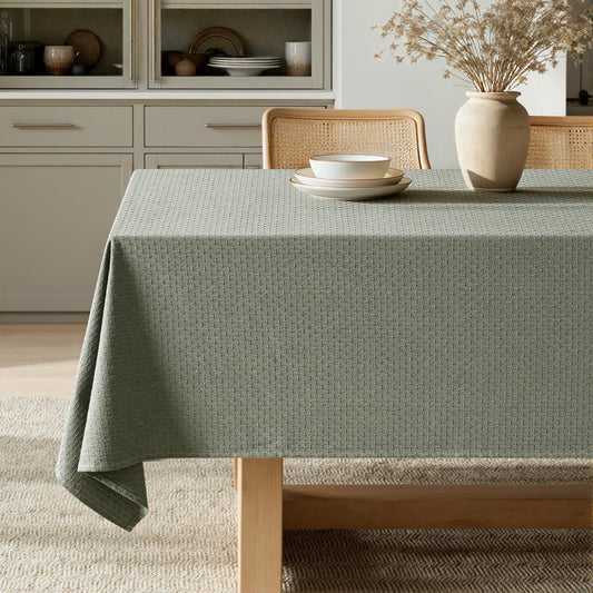 MIULEE Olive Green Linen Cotton Table Cloth for Elegant Dining