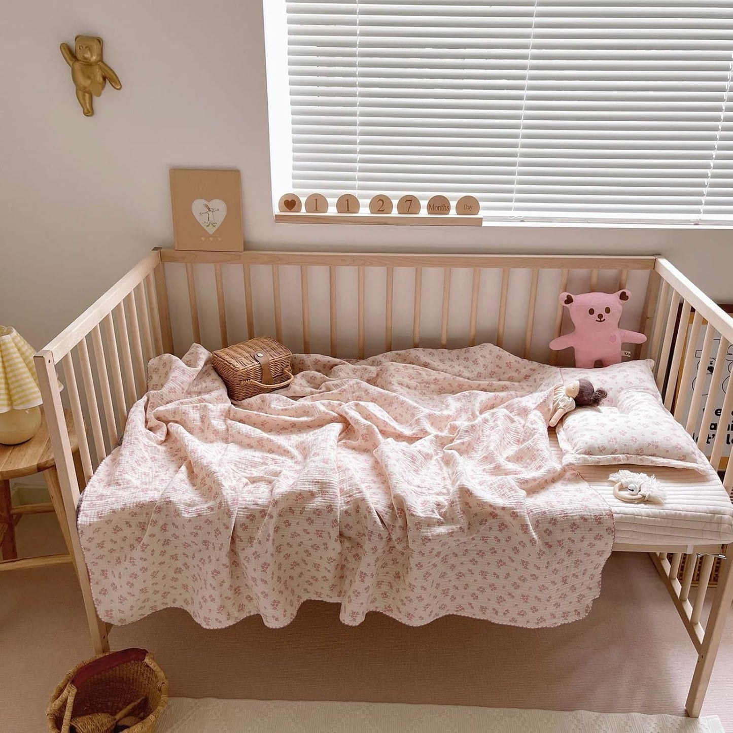 BuLuTu Baby Nursery Throw Blanket for Kids with Cute Flowers