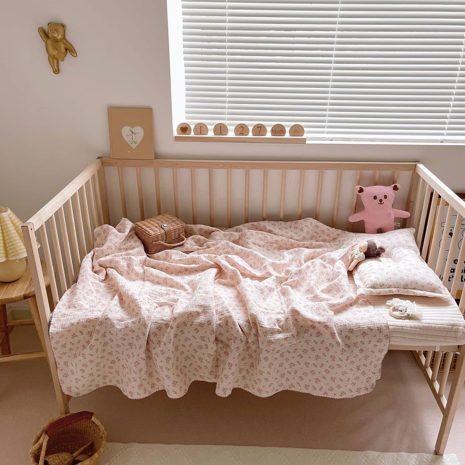 BuLuTu Baby Nursery Throw Blanket for Kids with Cute Flowers