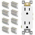 Decorator Receptacle 40 Pack White 15A 125V - Clean, Easy Install