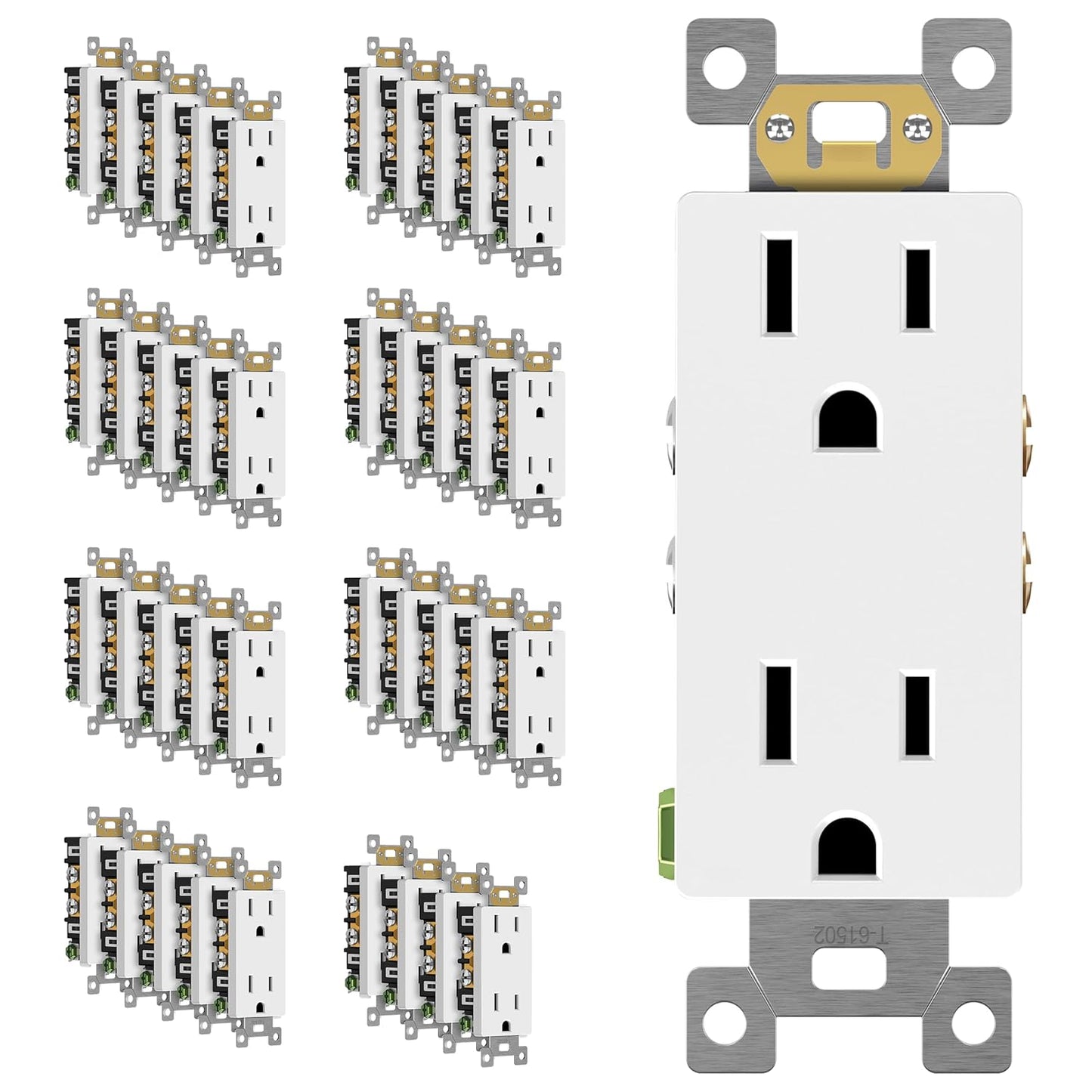 ENERLITES 40 Pack White Decorator Receptacle for Easy Use