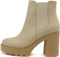 Soda EDITOR Women Lug Sole High Heel Chelsea Ankle Boot (Style 8NM1)
